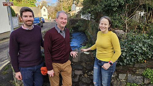 Cllr Coombes, Cllr Williams and Cllr Gooch by the River Trym