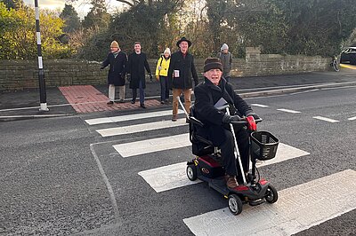 Councillors and local residents using the new Canford Lane crossing