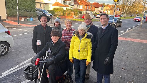 Councillors and Residents in front of the new Canford Lane crossing